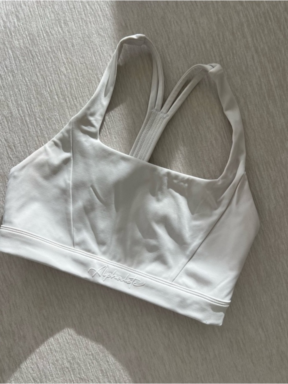Alphalete White Strappy Sports Bra